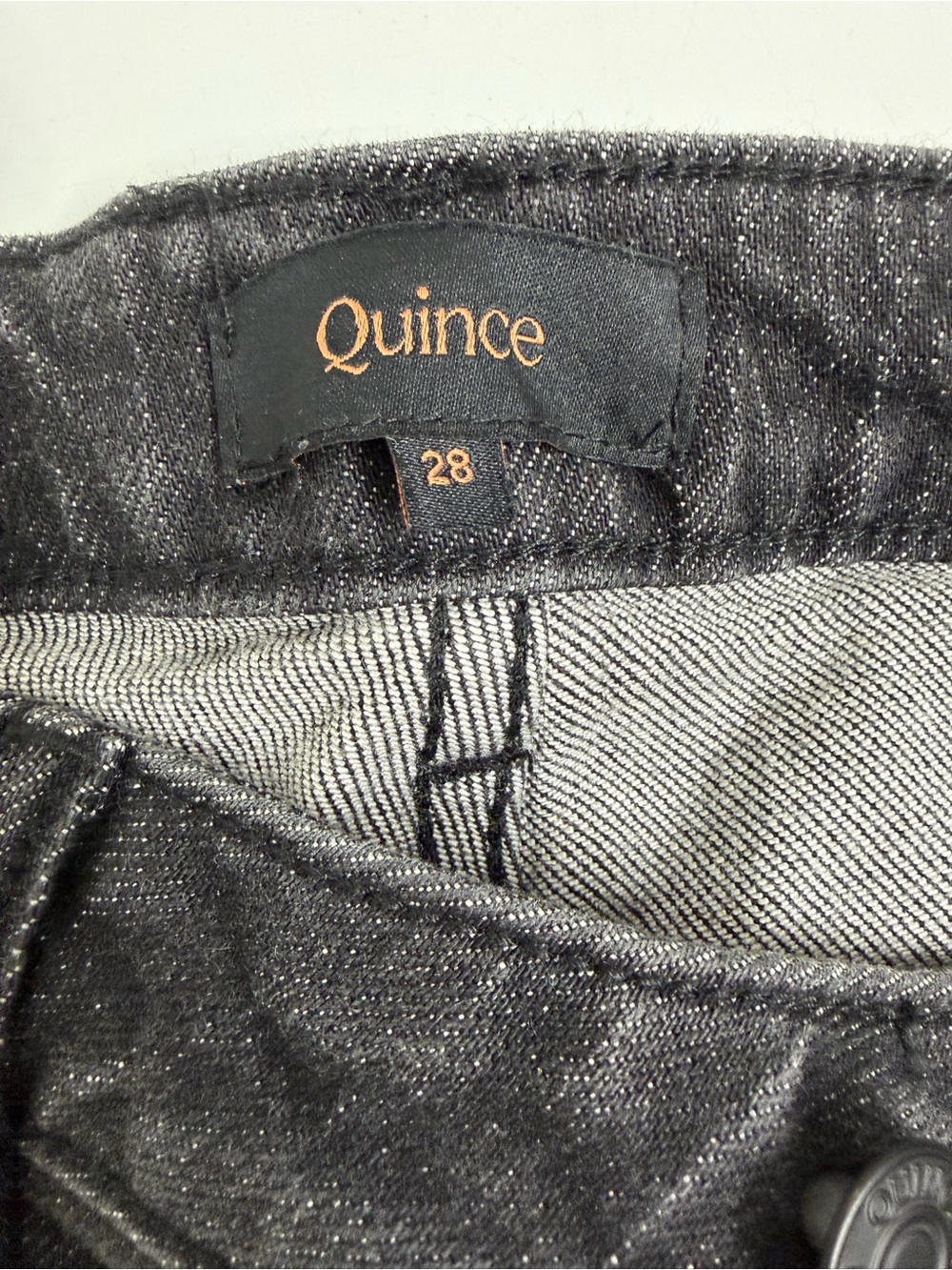 Quince Bella Relaxed Straight High Rise Jeans 28 Charcoal Quiet Luxury - Picture 2 of 10
